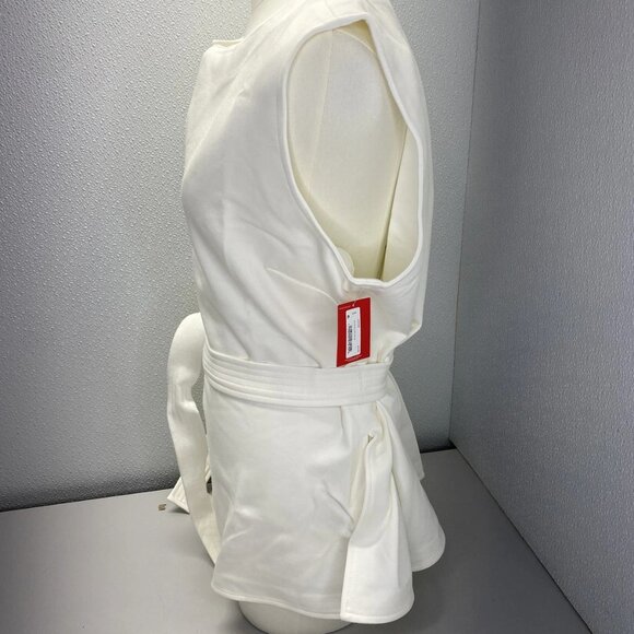 NEW SPANX Ponte Contrast Tie Top Powder White Size L Sleeveless - Picture 7 of 8